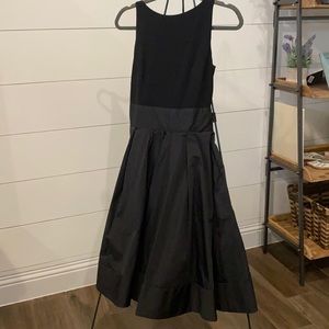 Classic Black A-Line Party Dress, V-Cut Back